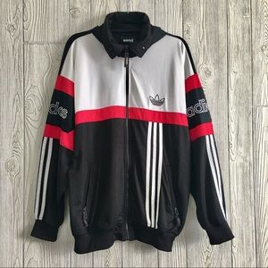 Adidas Size L Vintage Track Jacket Mesh Hood